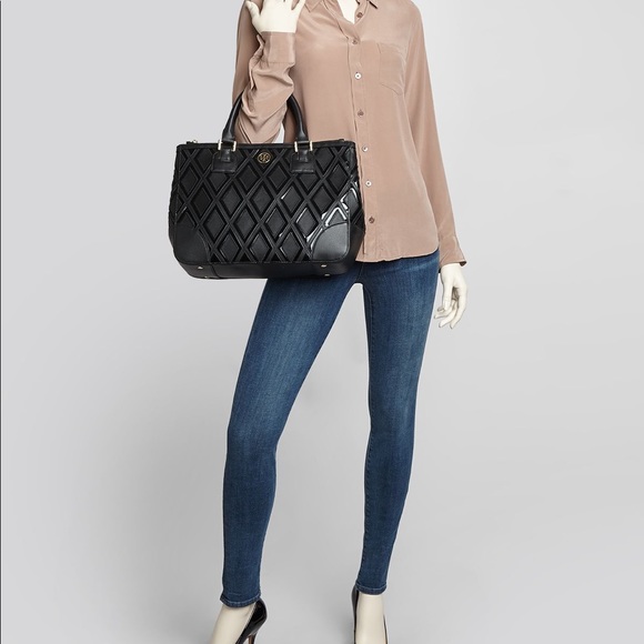 Tory Burch Robinson Patchwork Double Zip Purse - Picture 5 of 6